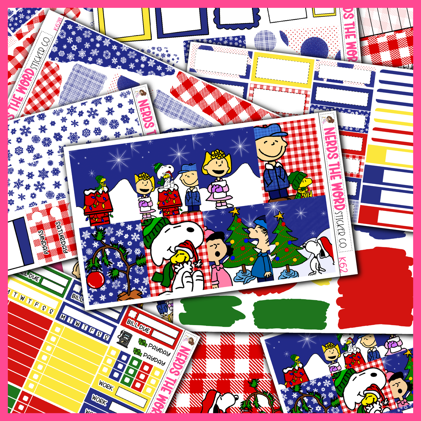 Dog Christmas Monthly, Weekly and or Journaling Sticker Kit