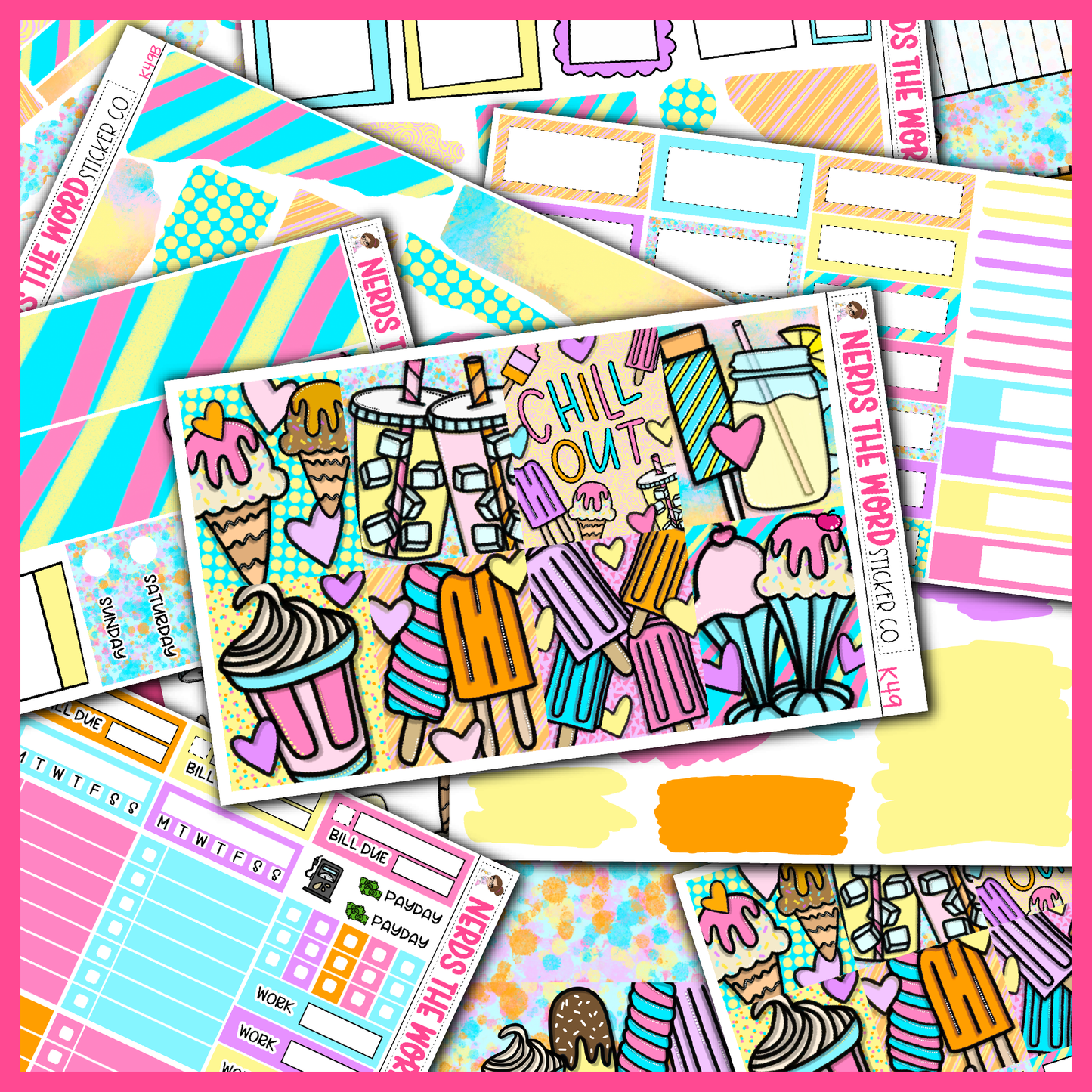 Chill Out Monthly, Weekly and or Journaling Sticker Kit
