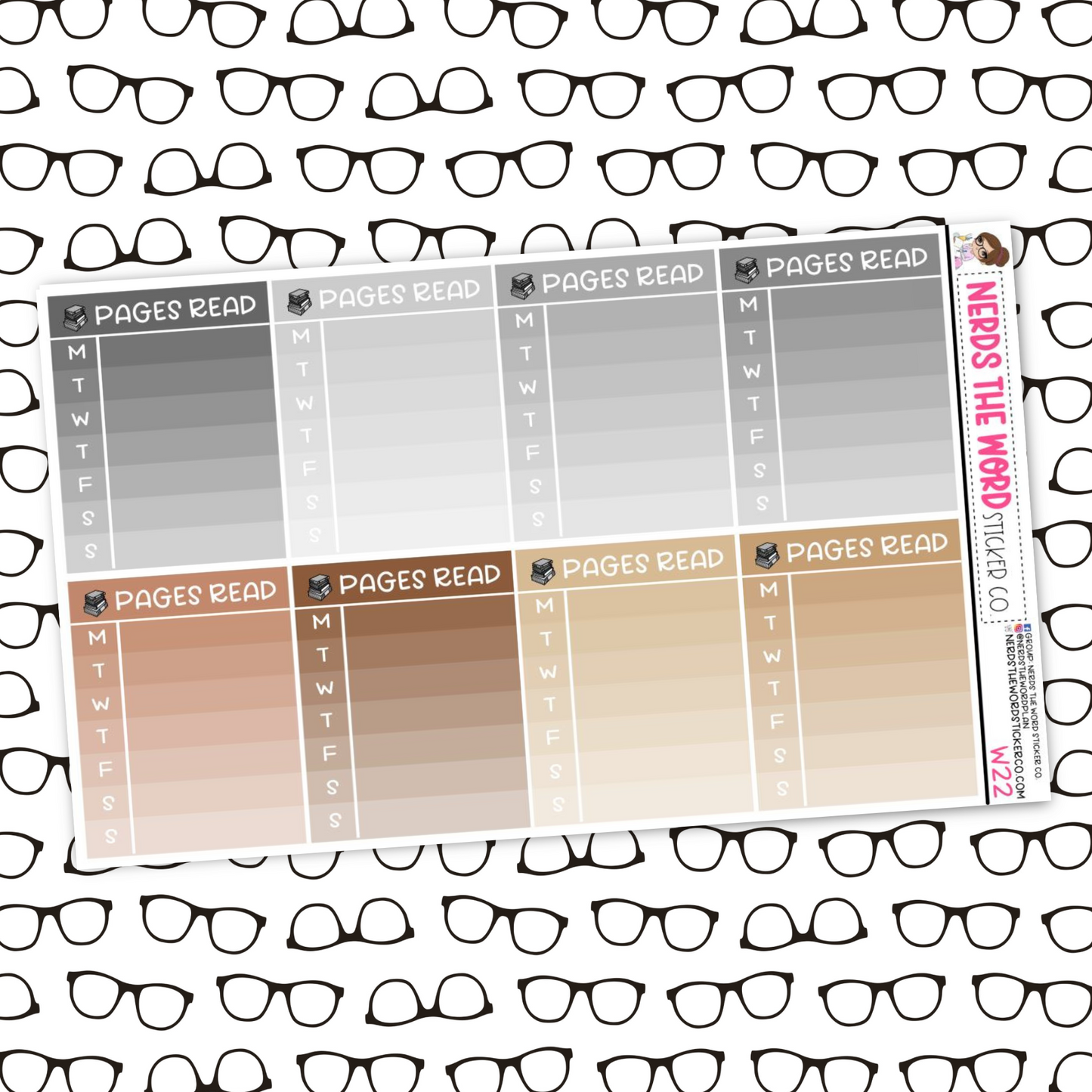 Pages Read Weekly Functional Box Sticker Sheet