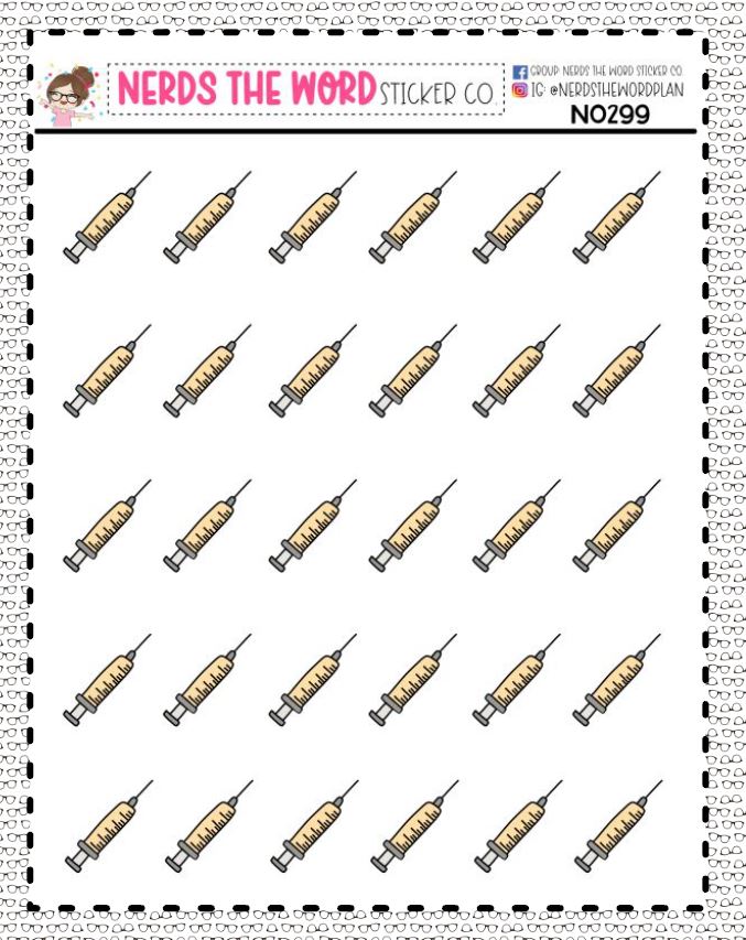 Syringe Icon Sticker Sheet