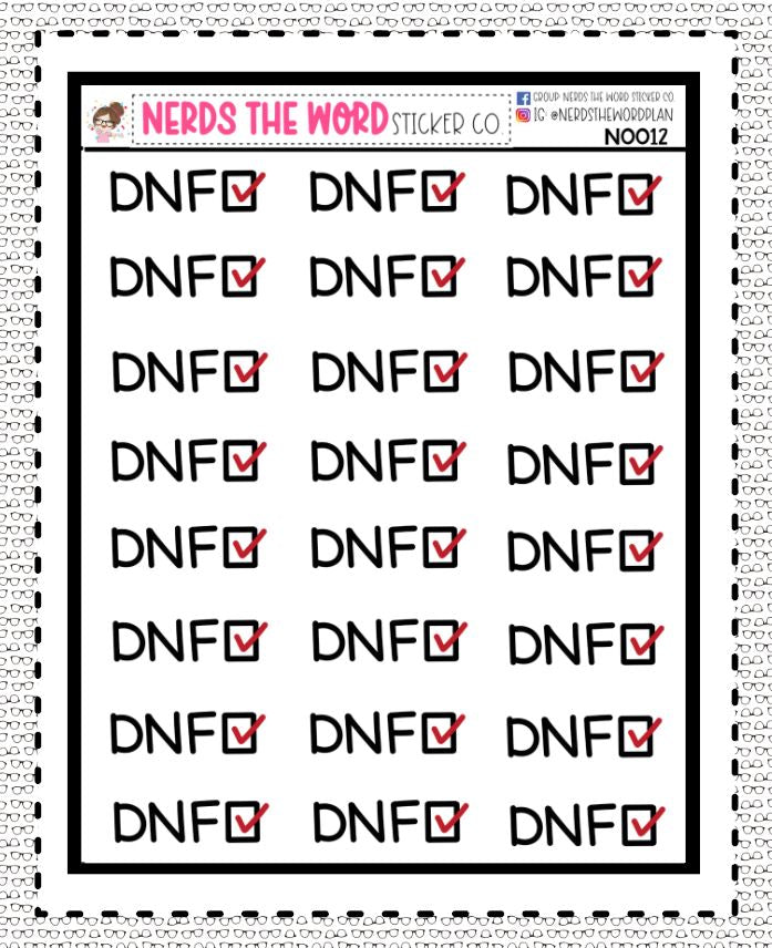 N0012 - DNF (did not finish) Book
