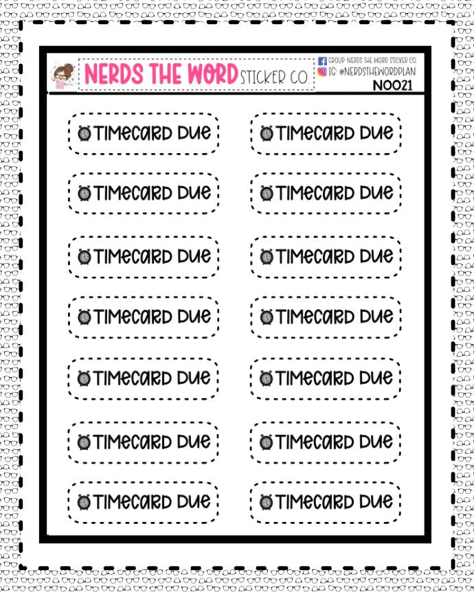 N0021 - Timecard Due