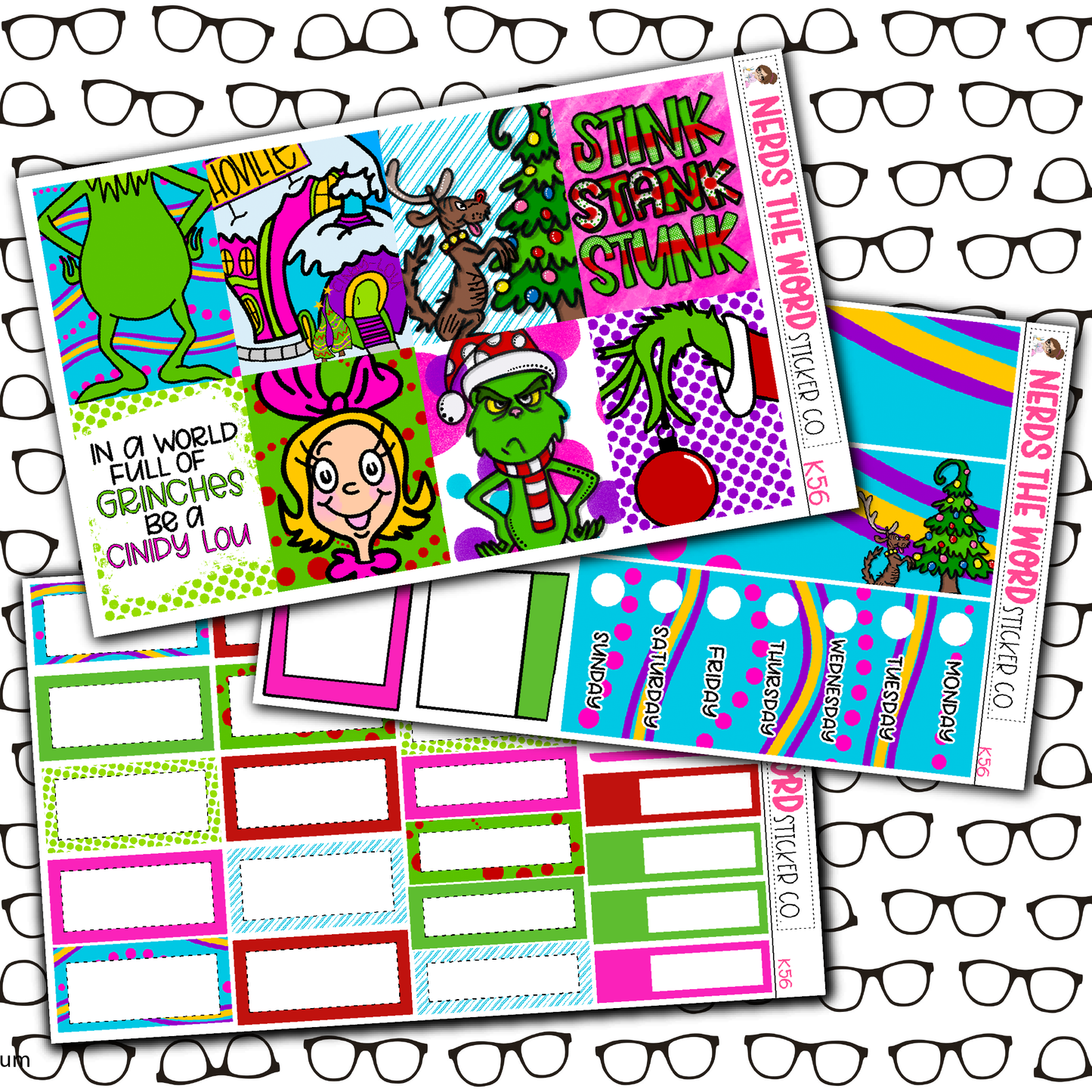 You're a Mean One Monthly, Weekly and or Journaling Sticker Kit