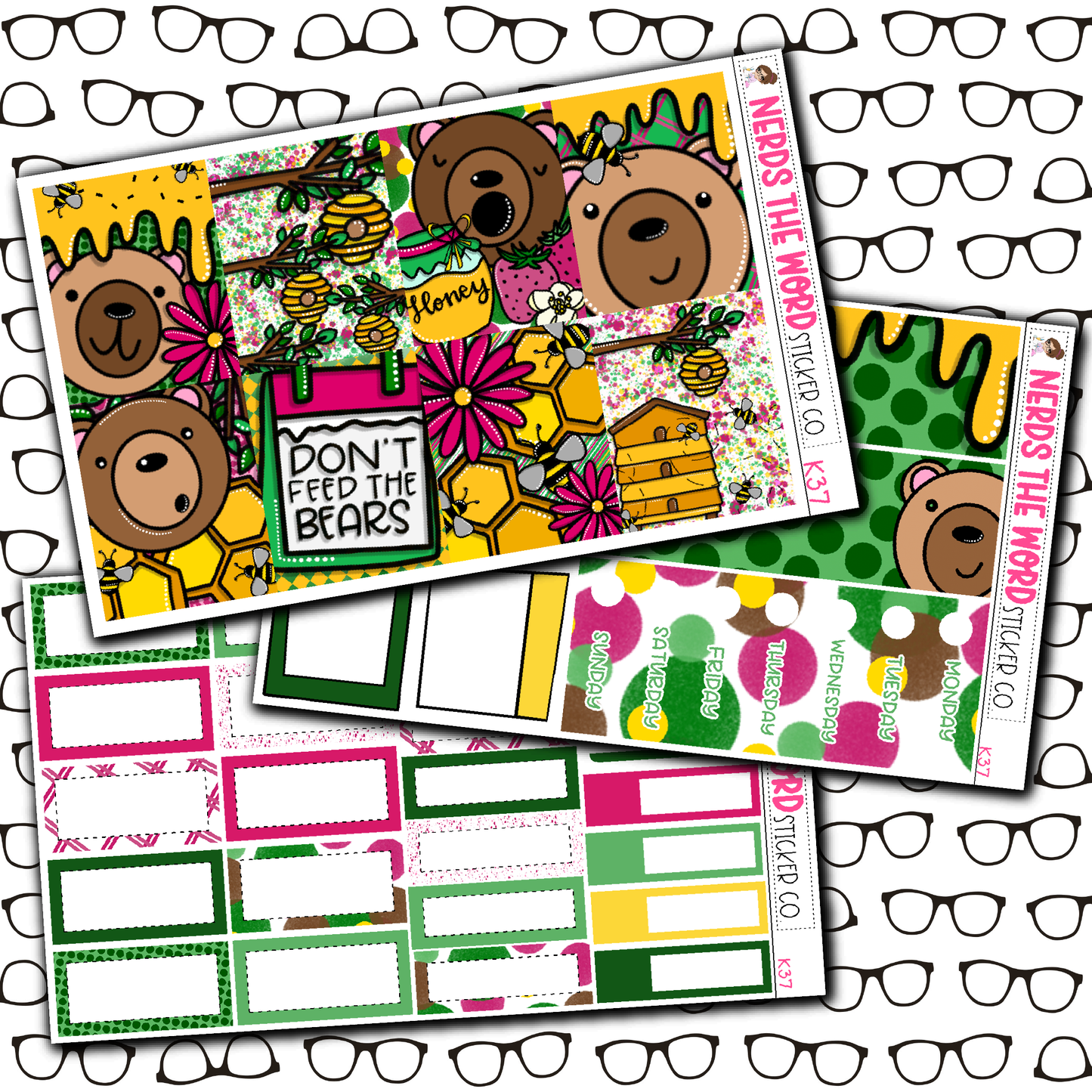 Don't Feed The Bears Monthly, Weekly and or Journaling Sticker Kit