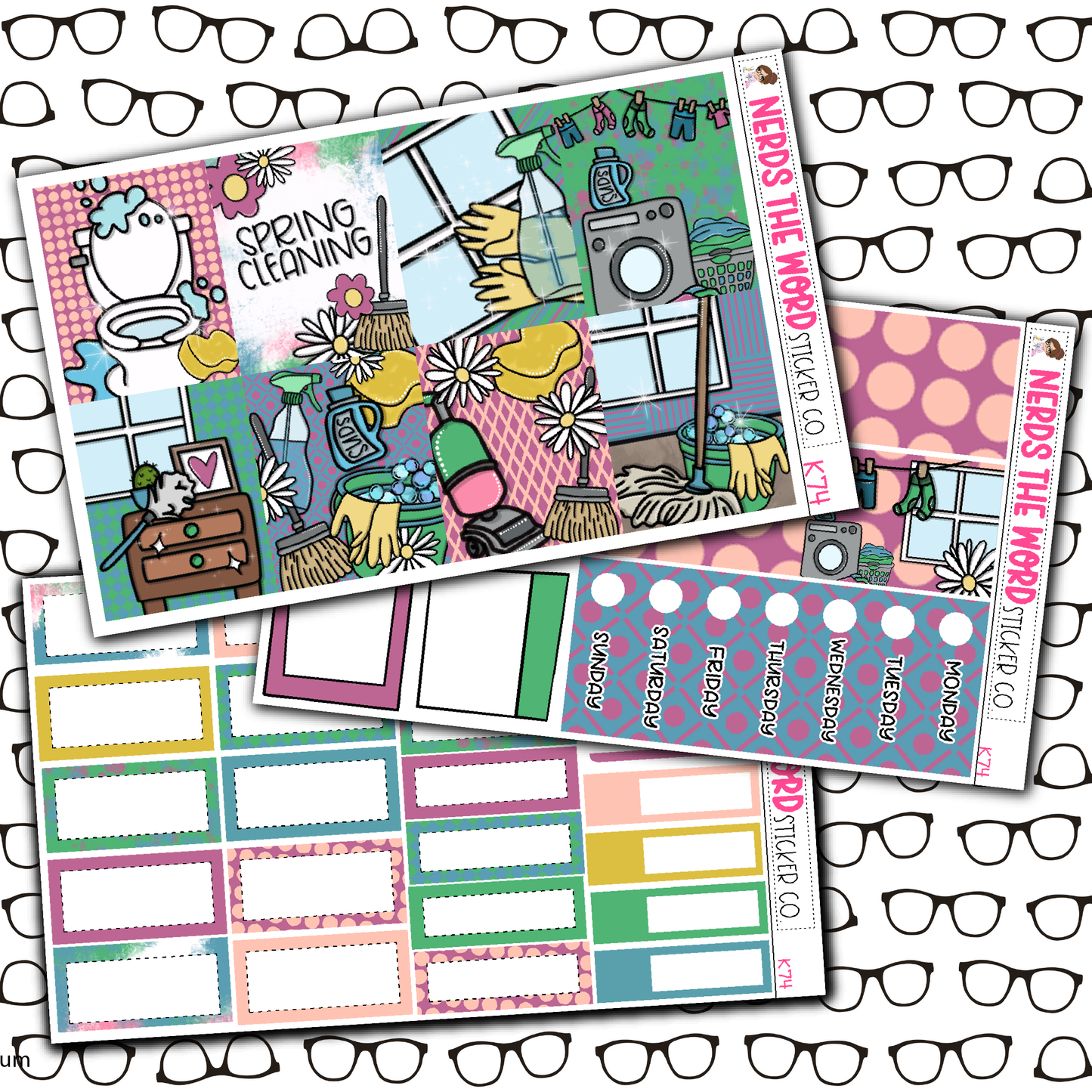 Spring Cleaning Monthly, Weekly and or Journaling Sticker Kit