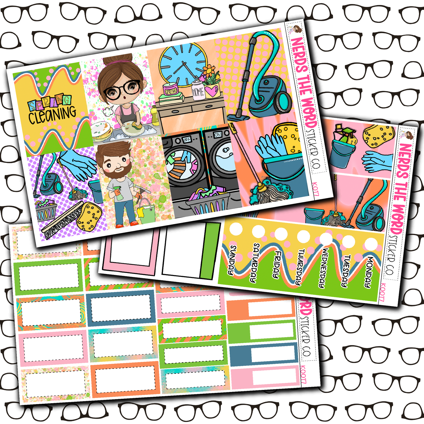 Spring Cleaning Monthly, Weekly and or Journaling Sticker Kit