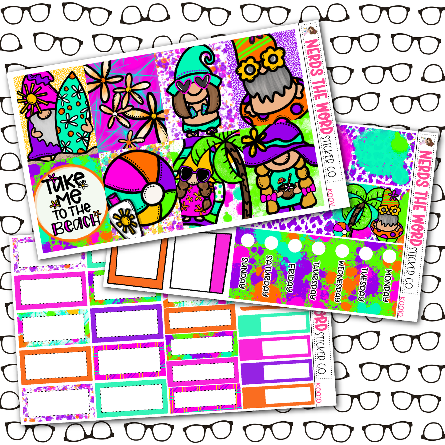 Beach Gnomes Monthly, Weekly and or Journaling Sticker Kit