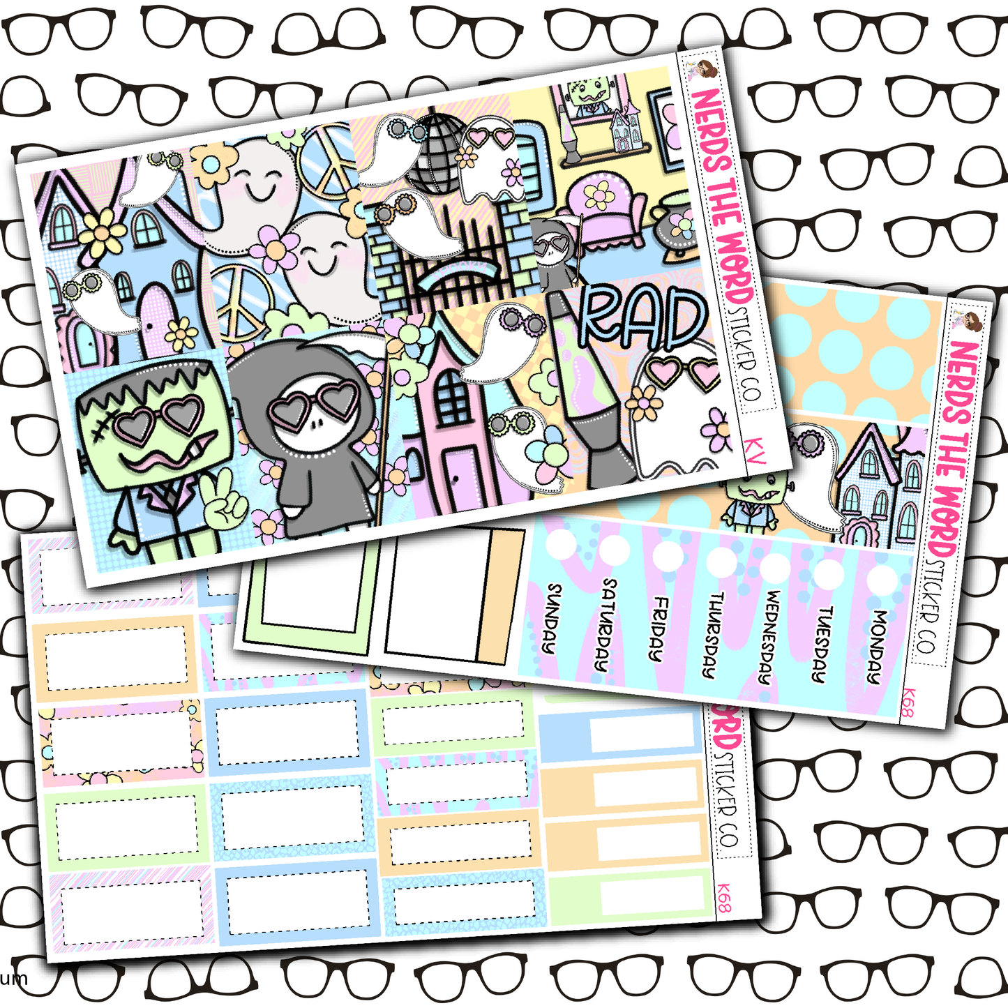 Groovy Halloween Monthly, Weekly and or Journaling Sticker Kit