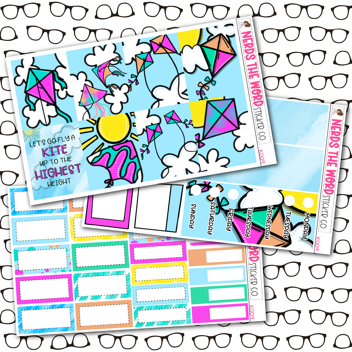 Fly a Kite Monthly, Weekly and or Journaling Sticker Kit