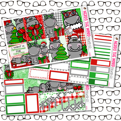 Hippo for Christmas Weekly Planner Kit