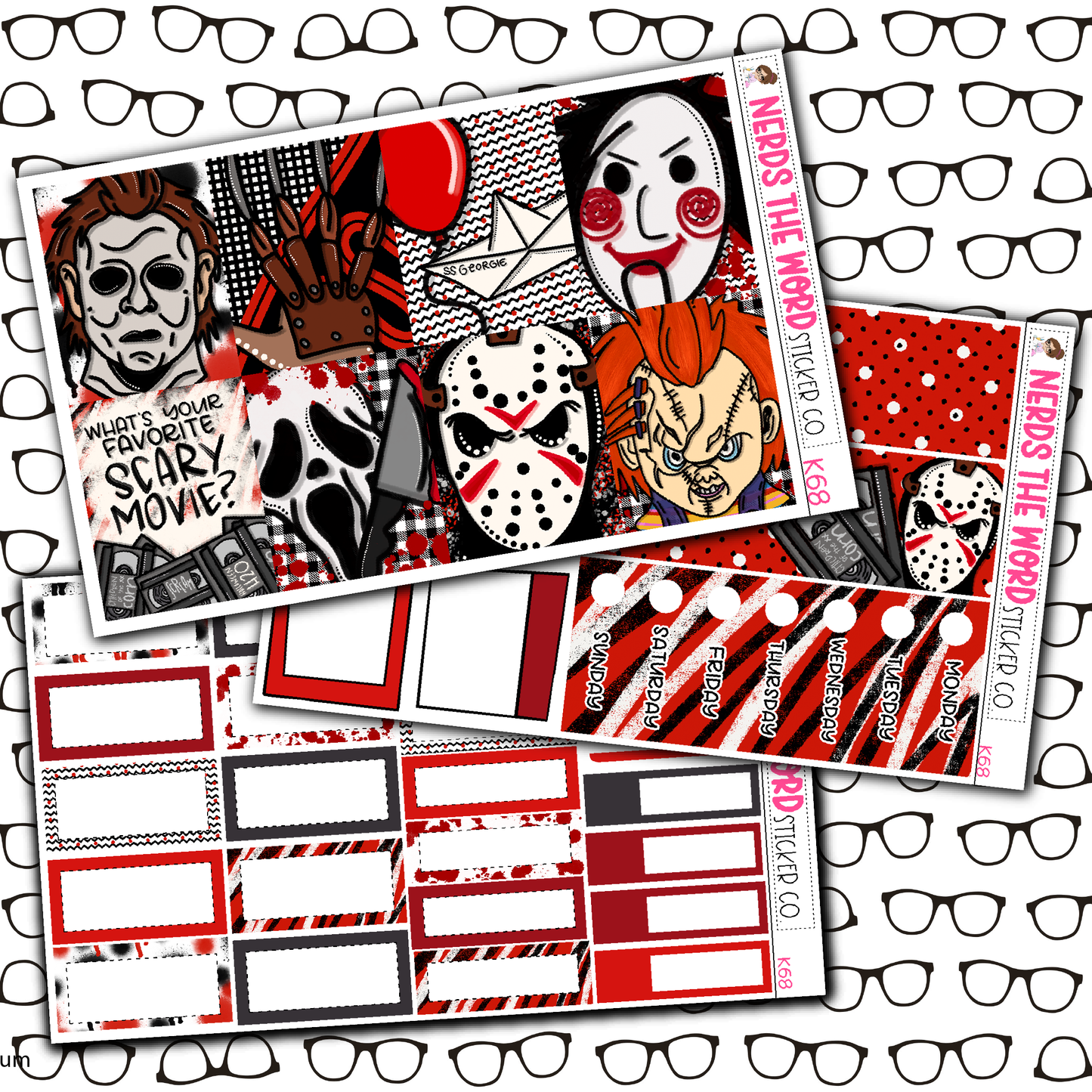 Horror Night Monthly, Weekly and or Journaling Sticker Kit