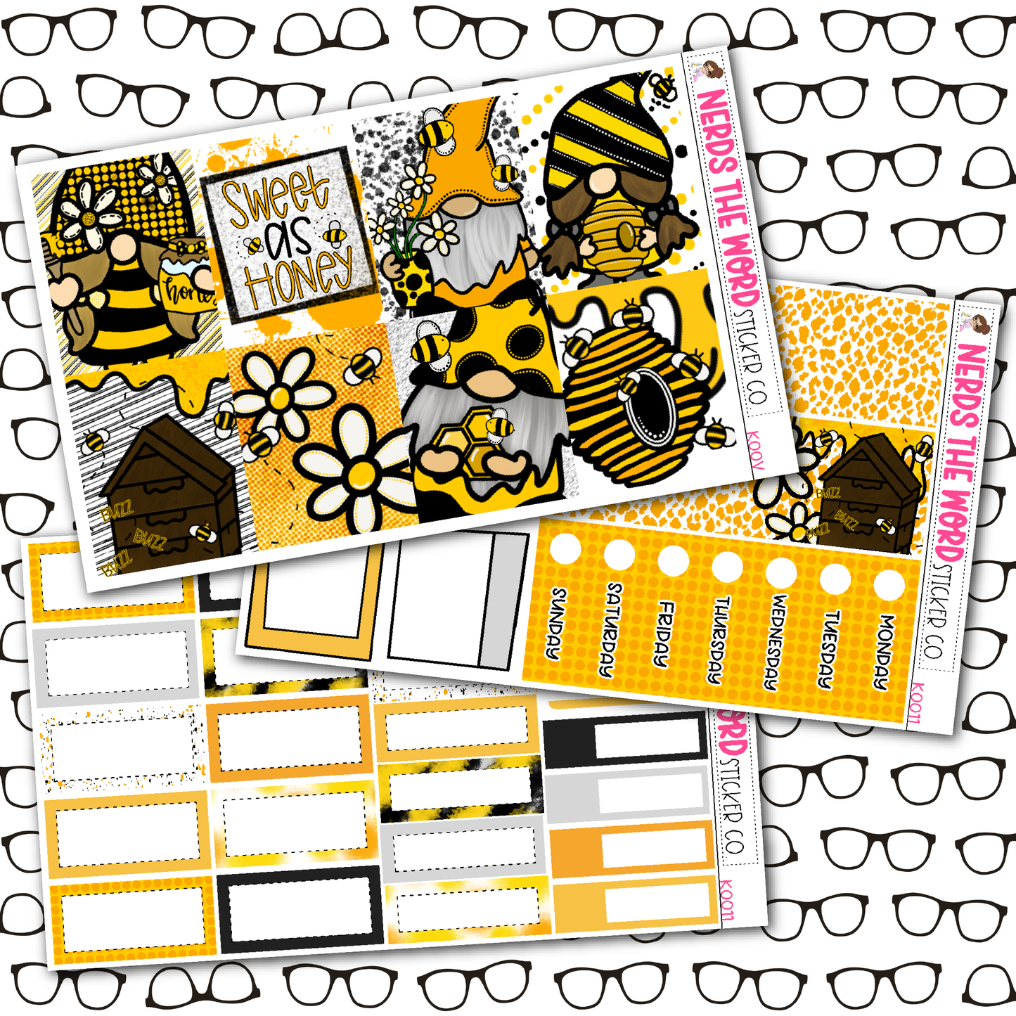 Sweet As Honey Gnomes Monthly, Weekly and or Journaling Sticker Kit