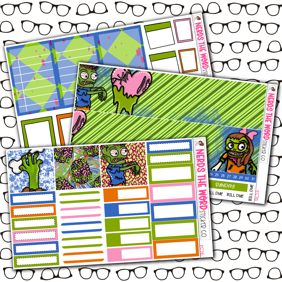 Brains Monthly, Weekly and or Journaling Sticker Kit