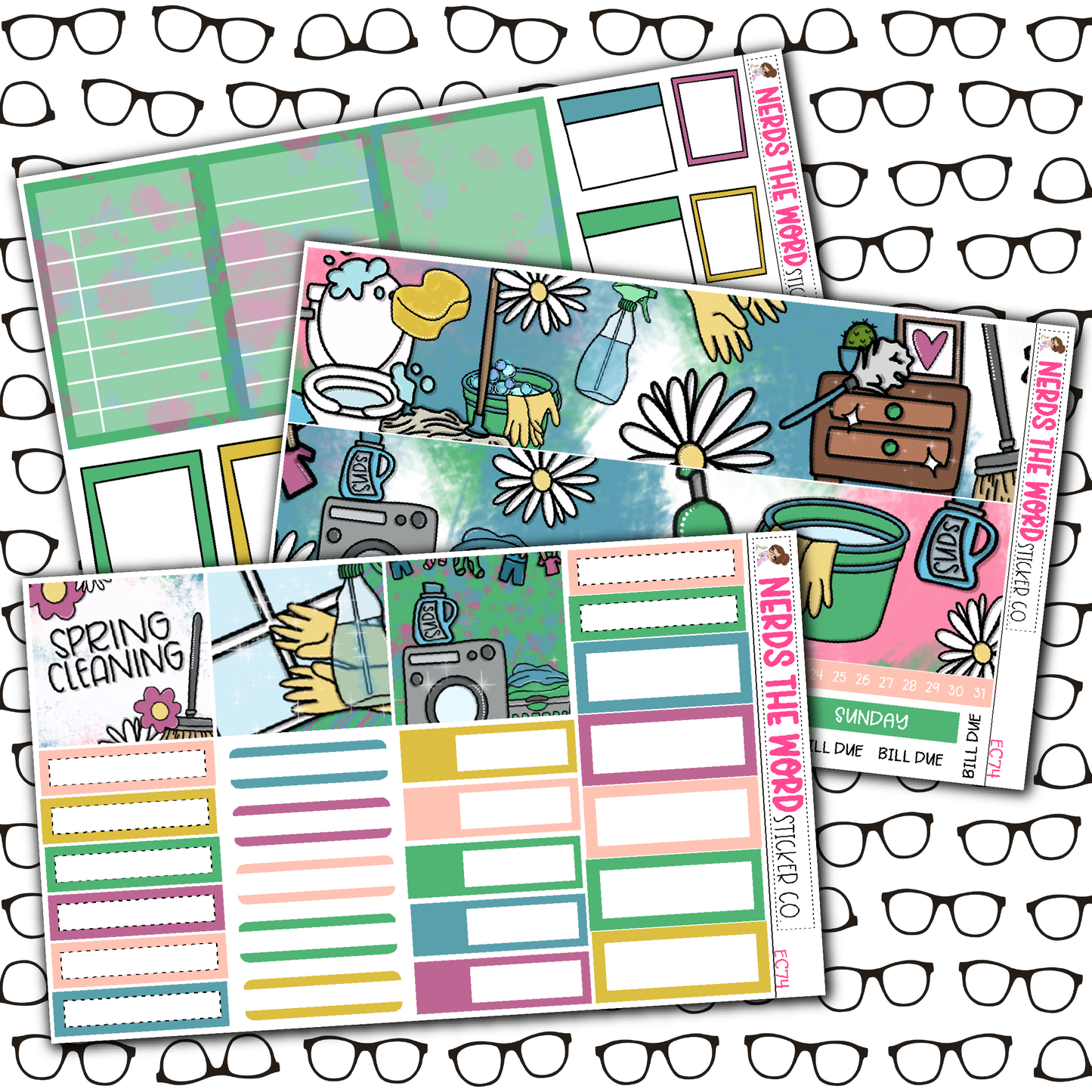Spring Cleaning Monthly, Weekly and or Journaling Sticker Kit