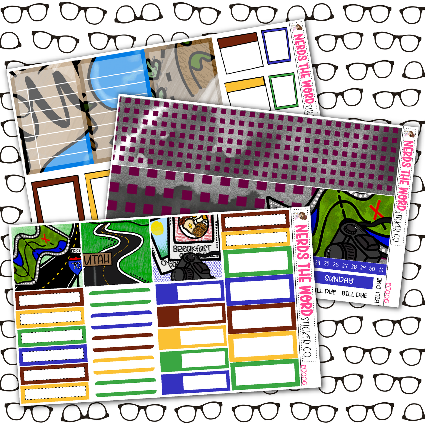 Road Trip Monthly, Weekly and or Journaling Sticker Kit