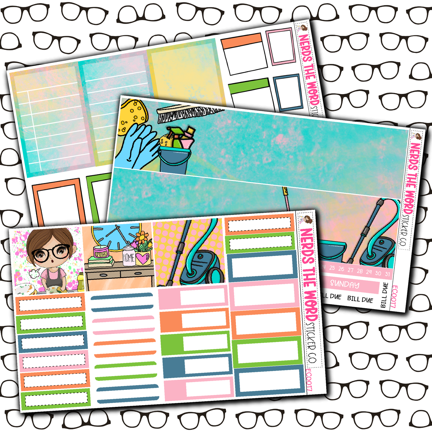 Spring Cleaning Monthly, Weekly and or Journaling Sticker Kit