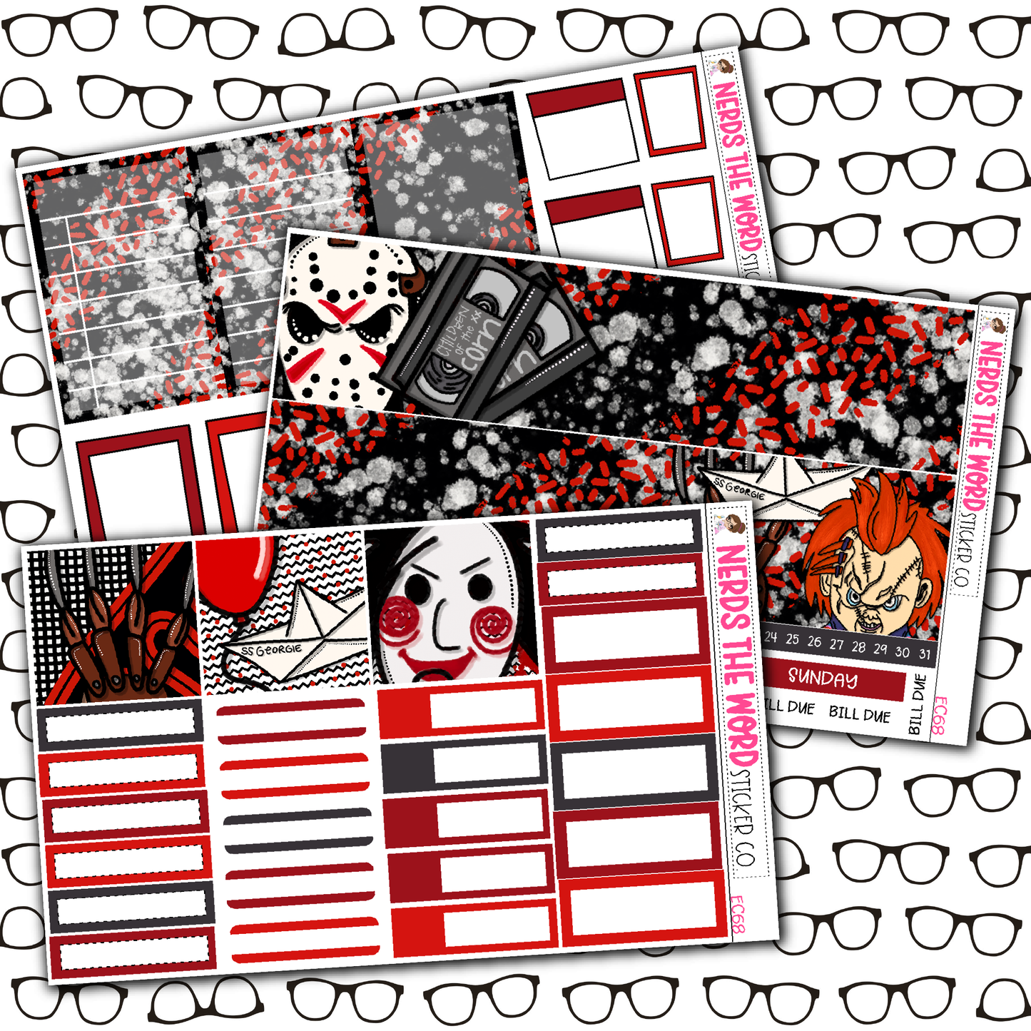 Horror Night Monthly, Weekly and or Journaling Sticker Kit
