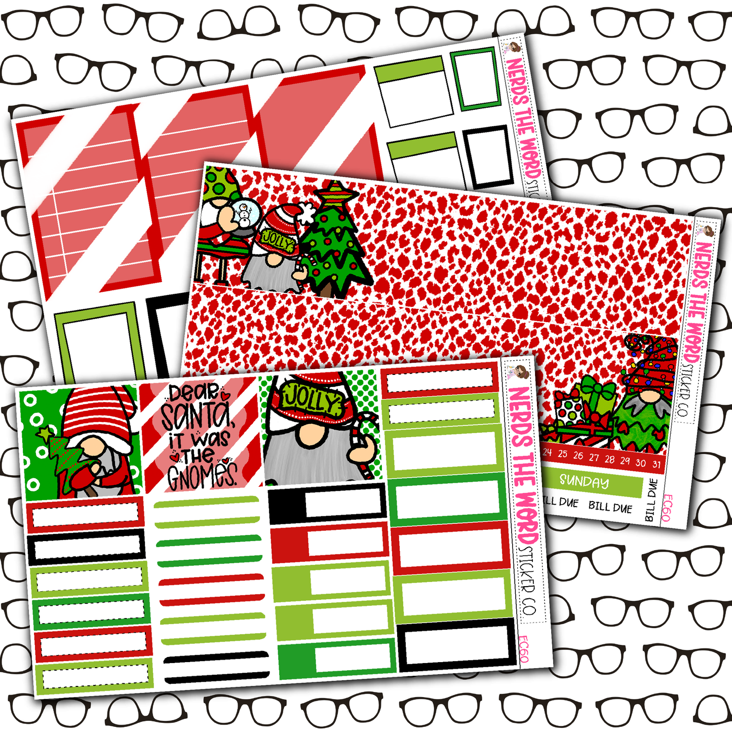 HoHo Gnome Monthly, Weekly and or Journaling Sticker Kit