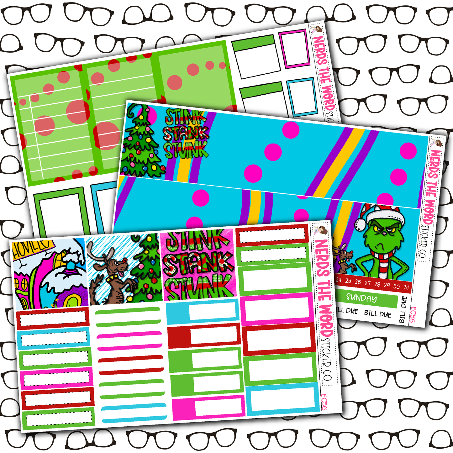 You're a Mean One Monthly, Weekly and or Journaling Sticker Kit