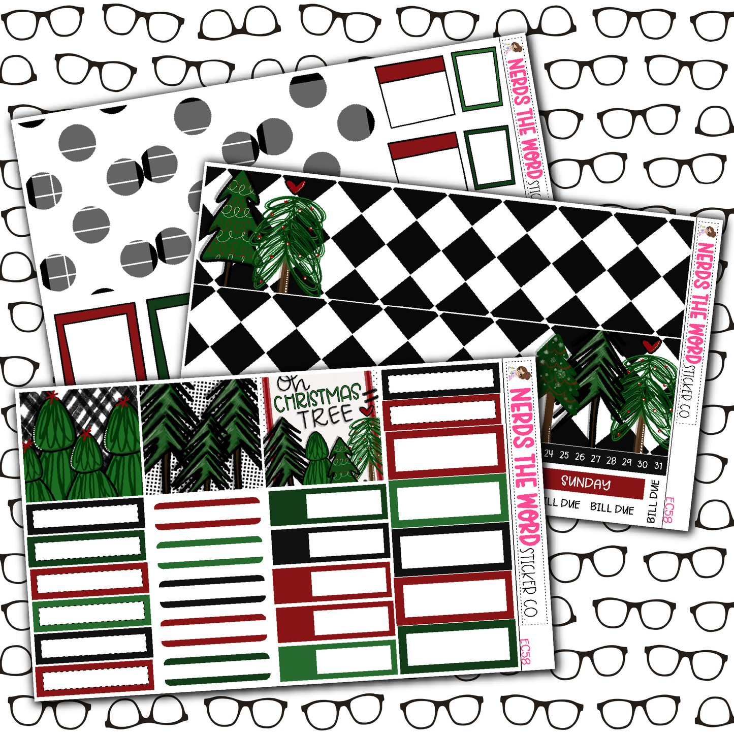 O Christmas Tree Monthly, Weekly and or Journaling Sticker Kit