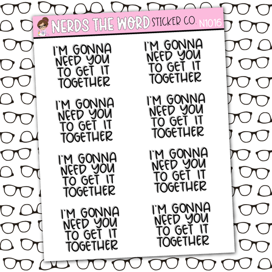 Get Your Shit Together Sticker Sheet