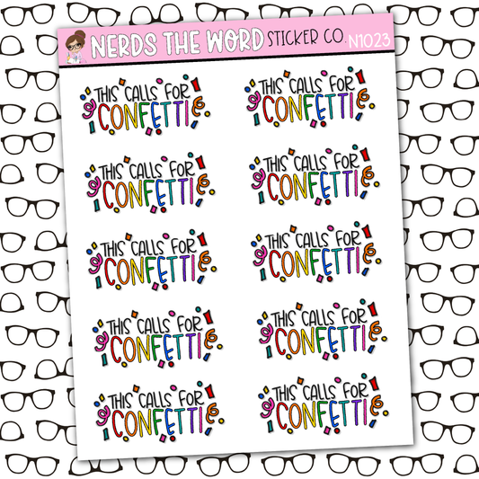 This Calls For Confetti Sticker Sheet