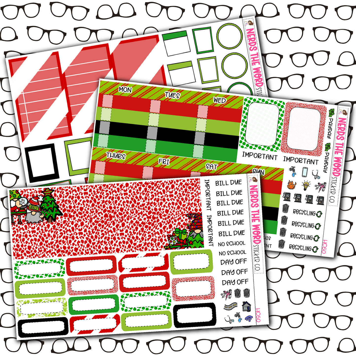 HoHo Gnome Monthly, Weekly and or Journaling Sticker Kit