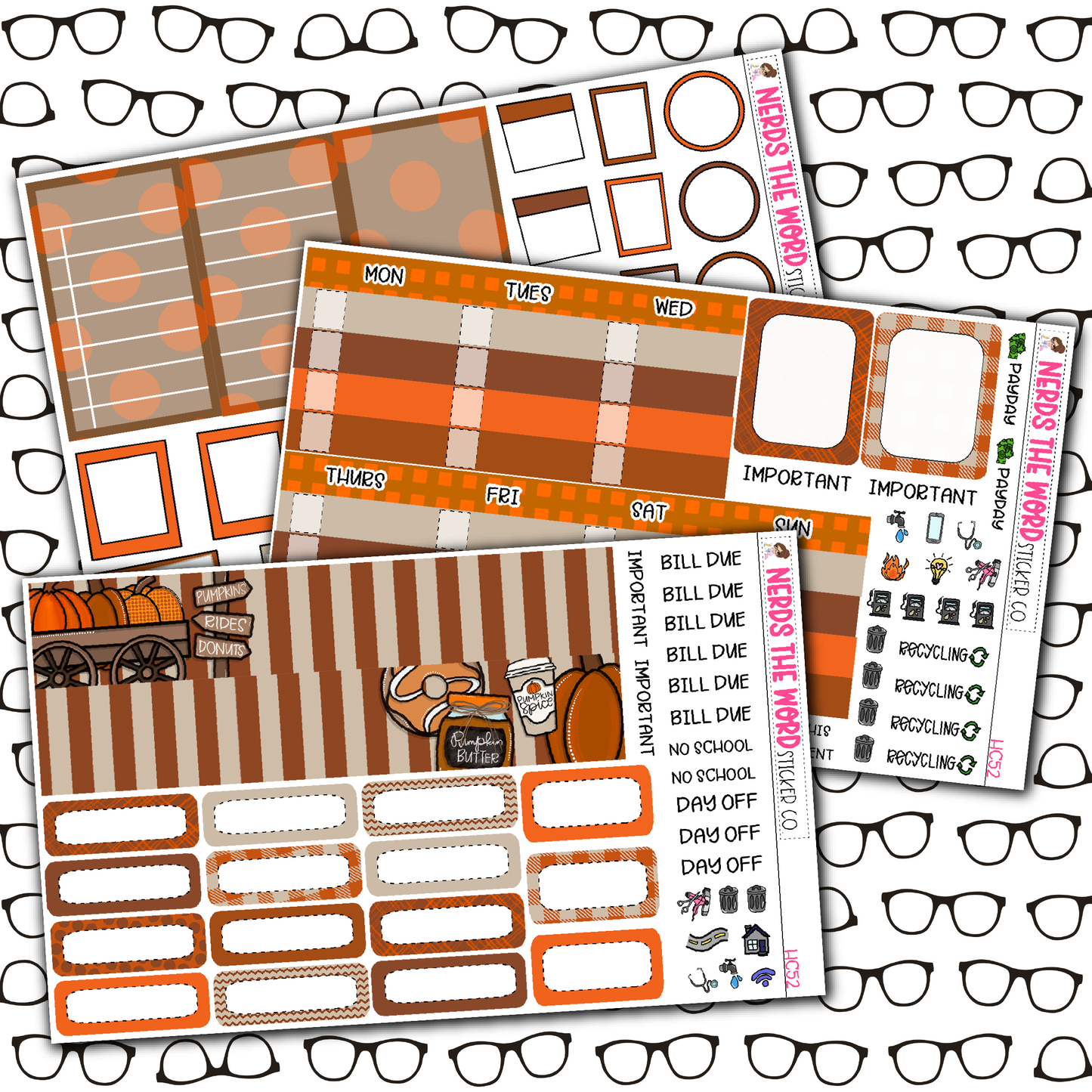 Pumpkin Patch Monthly, Weekly and or Journaling Sticker Kit