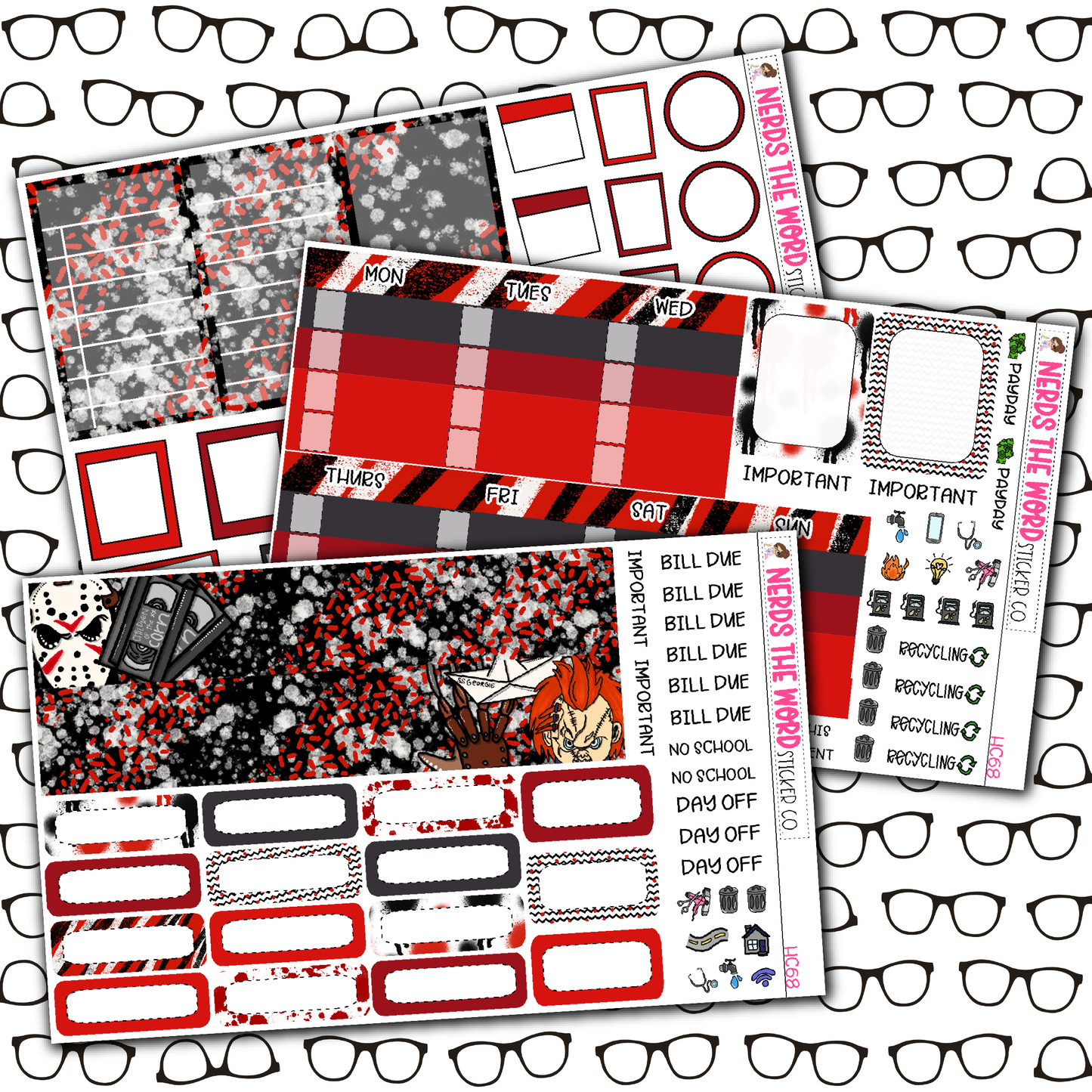 Horror Night Monthly, Weekly and or Journaling Sticker Kit