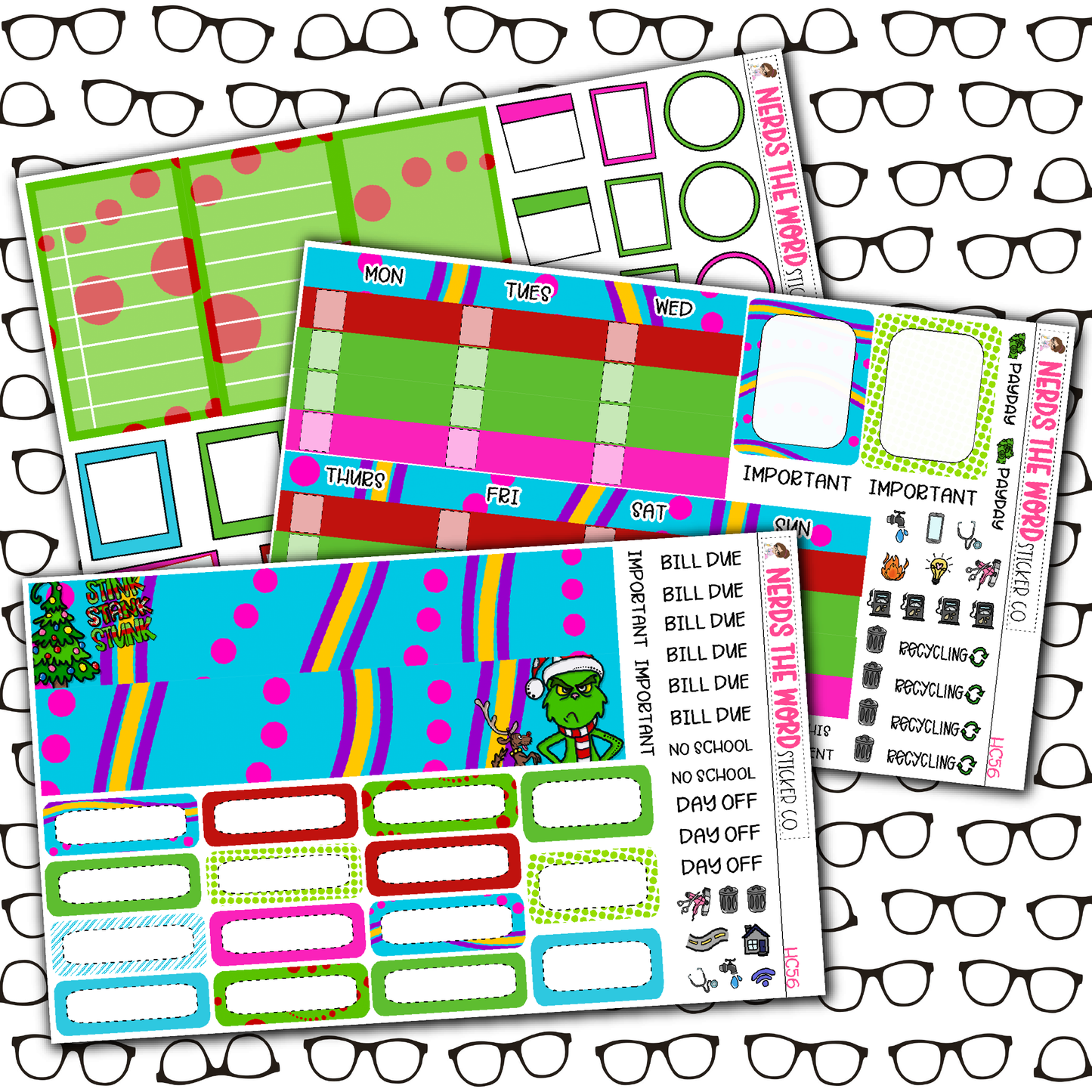 You're a Mean One Monthly, Weekly and or Journaling Sticker Kit