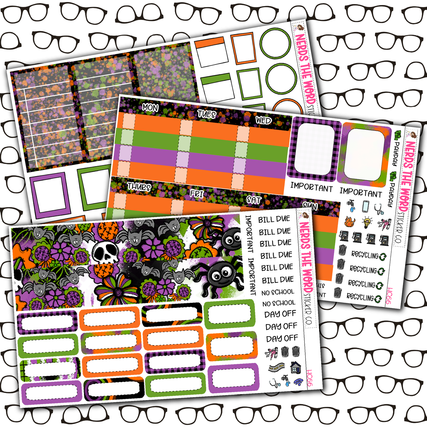 Spooky Season Monthly, Weekly and or Journaling Sticker Kit