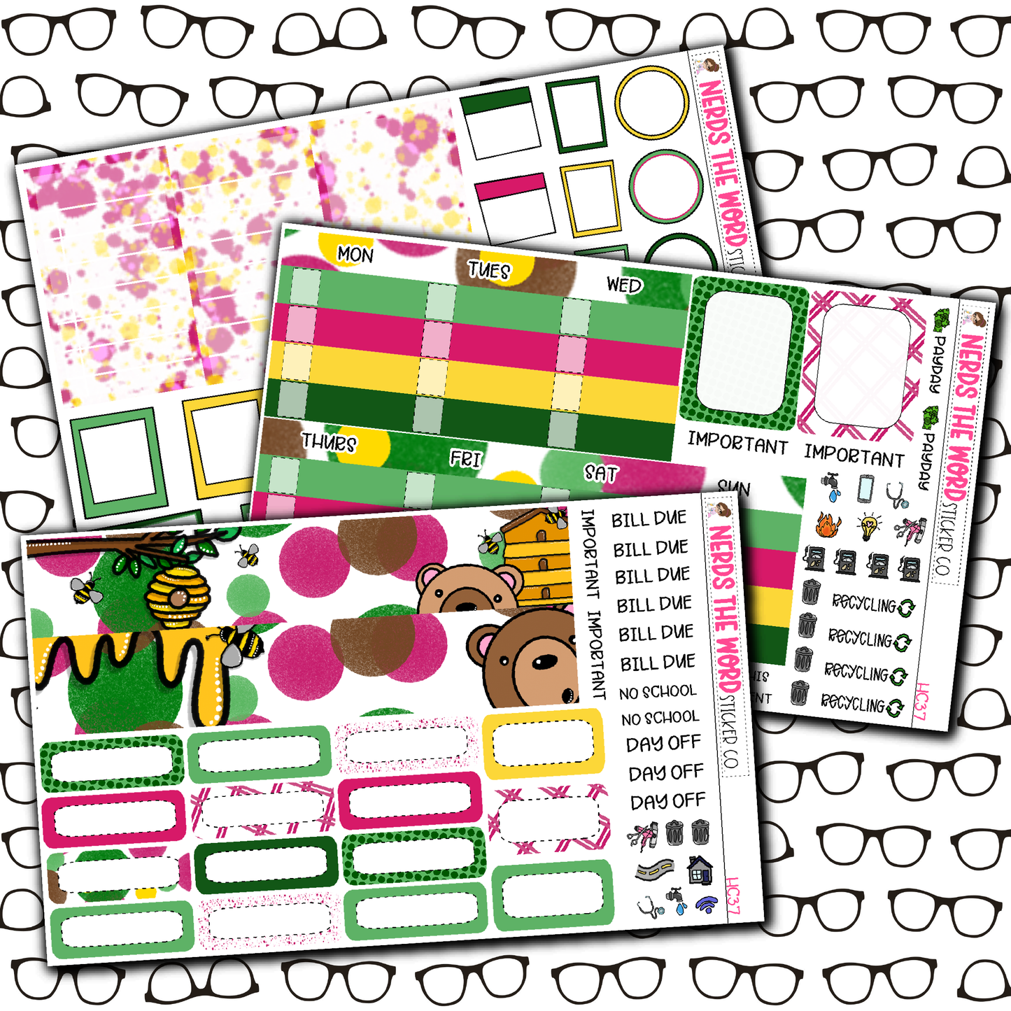 Don't Feed The Bears Monthly, Weekly and or Journaling Sticker Kit