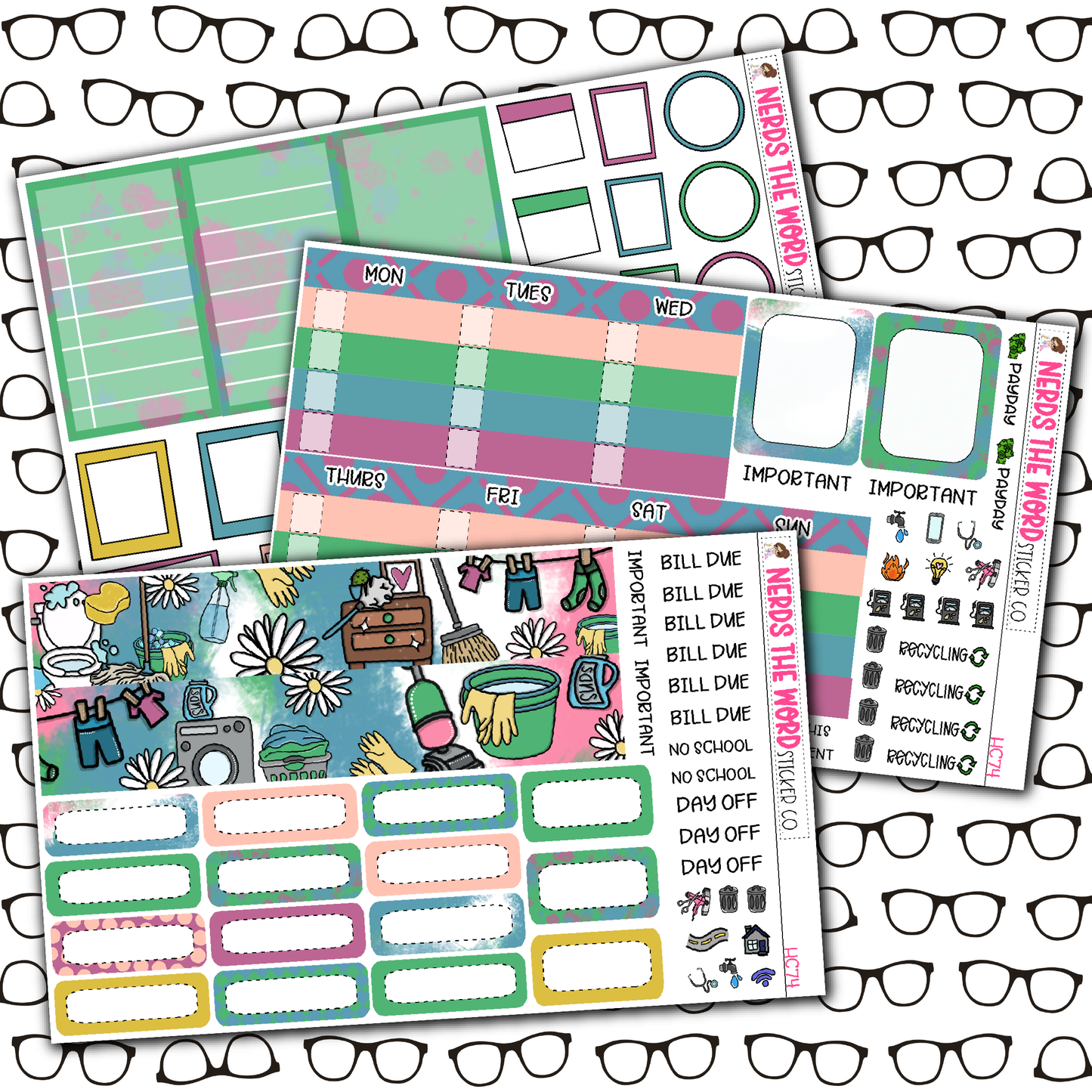 Spring Cleaning Monthly, Weekly and or Journaling Sticker Kit