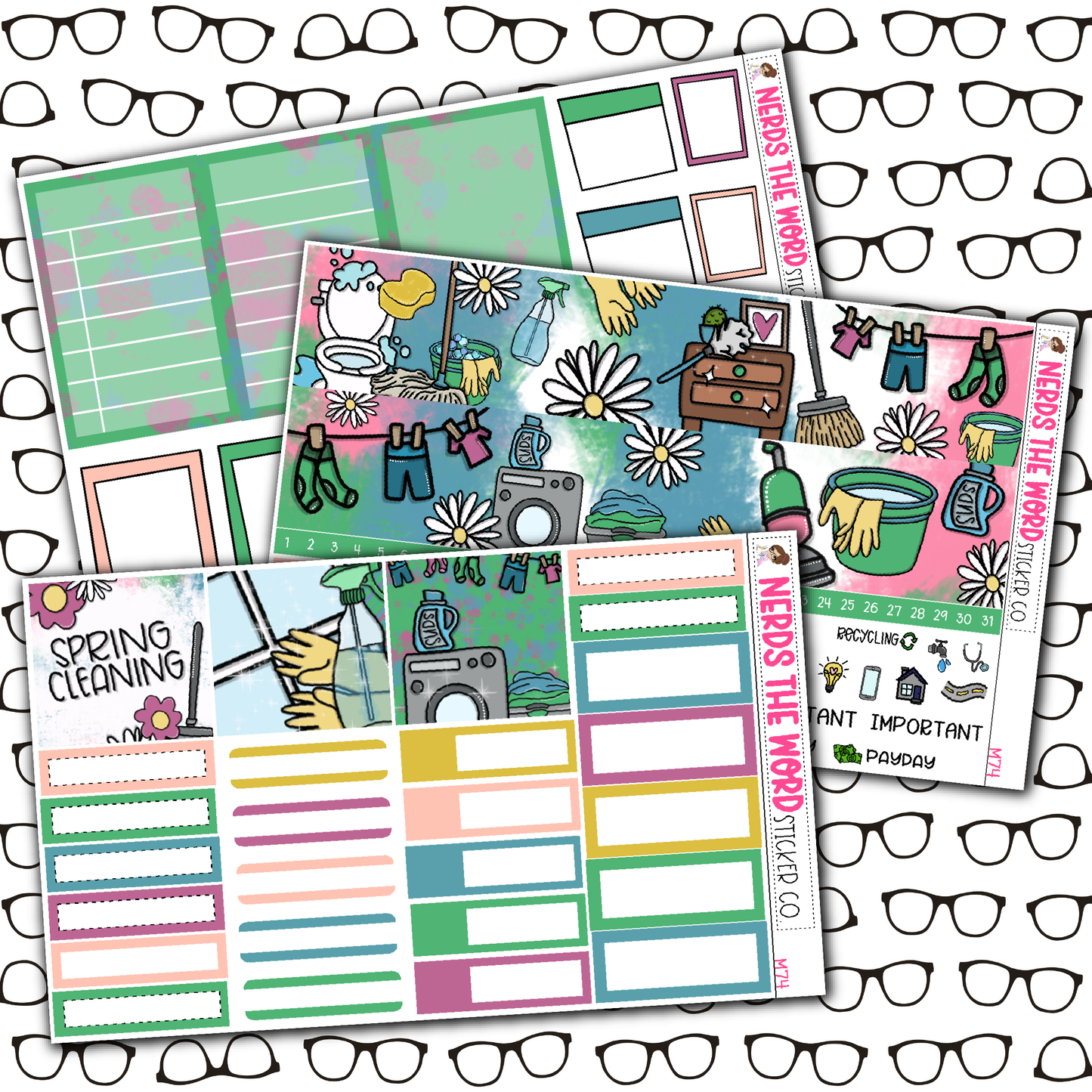 Spring Cleaning Monthly, Weekly and or Journaling Sticker Kit