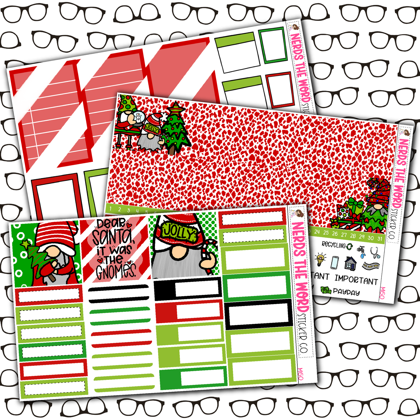 HoHo Gnome Monthly, Weekly and or Journaling Sticker Kit