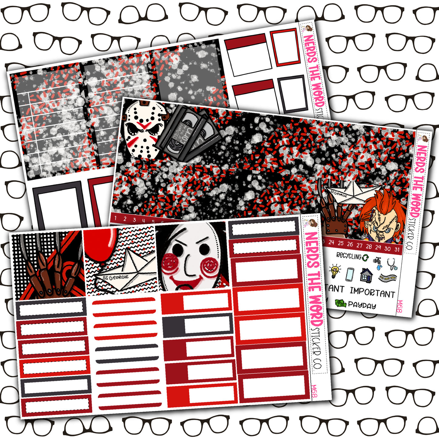 Horror Night Monthly, Weekly and or Journaling Sticker Kit