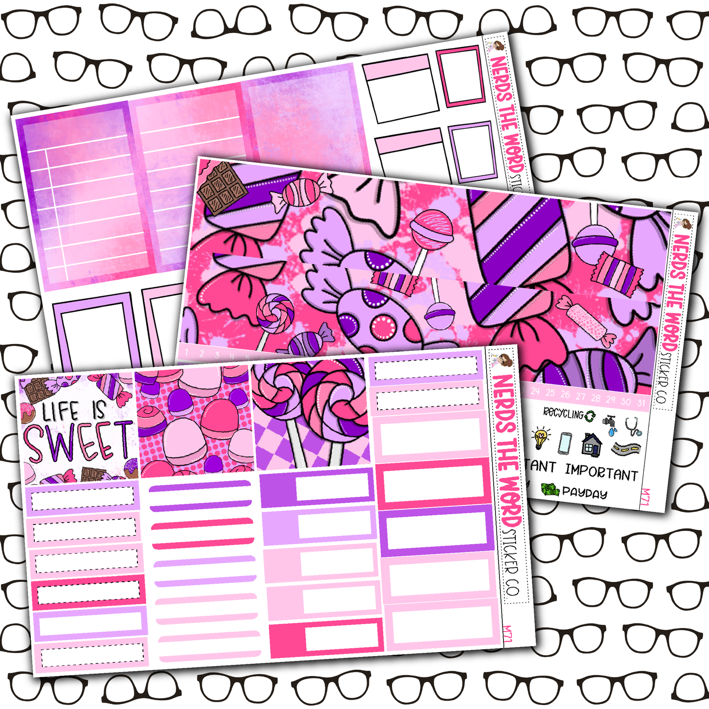 Life is Sweet Monthly, Weekly and or Journaling Sticker Kit