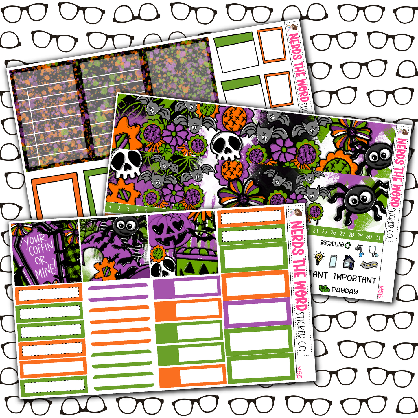 Spooky Season Monthly, Weekly and or Journaling Sticker Kit
