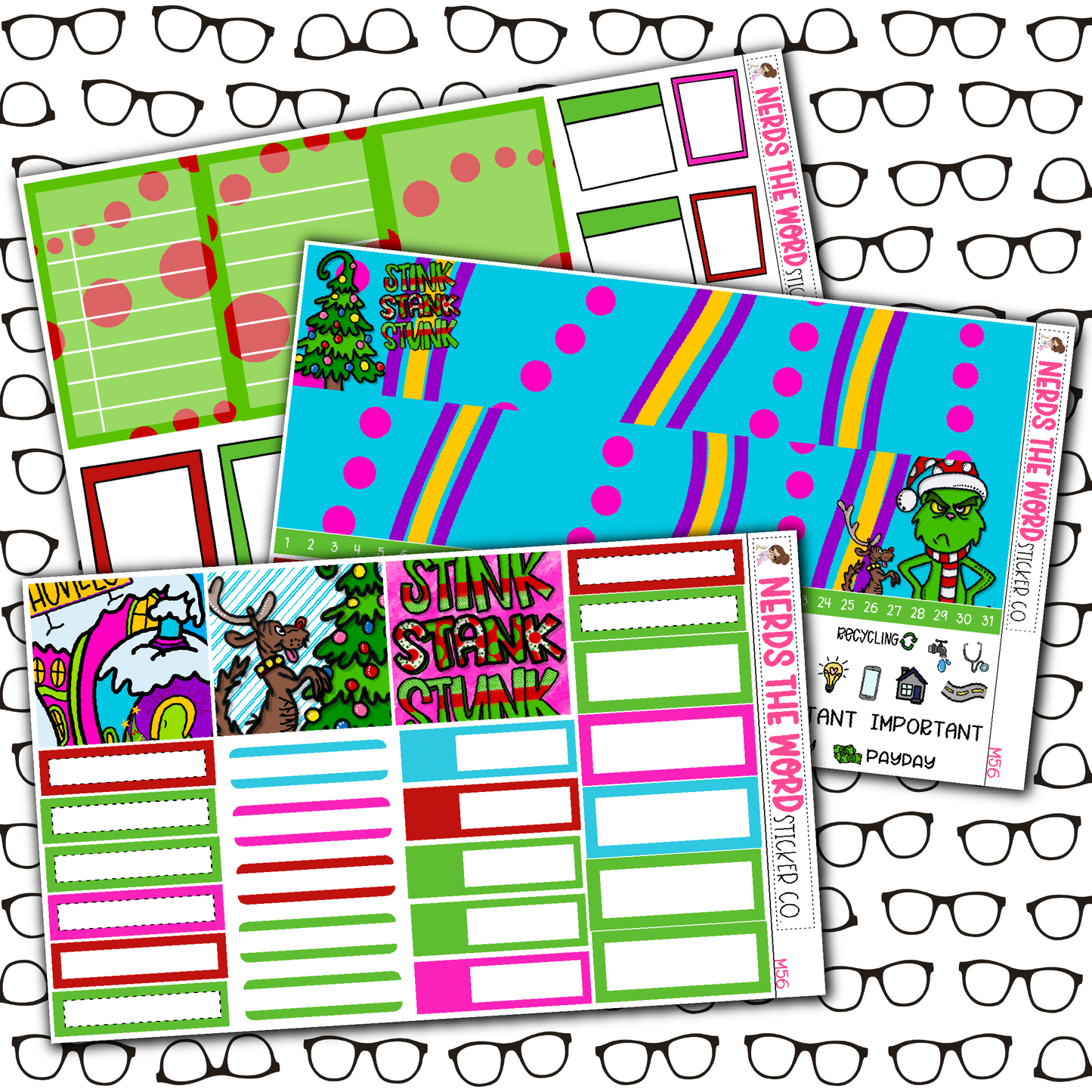 You're a Mean One Monthly, Weekly and or Journaling Sticker Kit