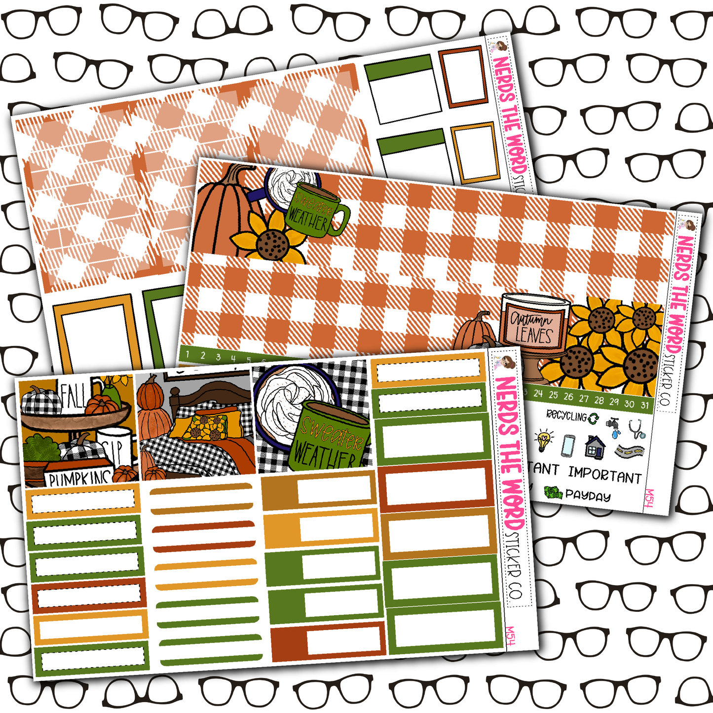 Sweater Weather Monthly, Weekly and or Journaling Sticker Kit