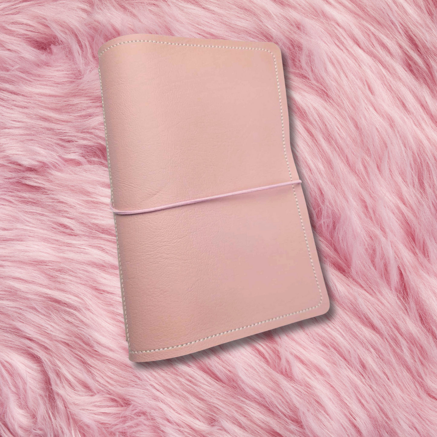 A6 Sized Handmade Traveler's Notebook - Powder Pink