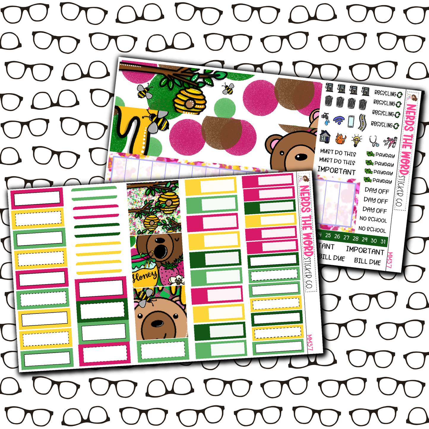 Don't Feed The Bears Monthly, Weekly and or Journaling Sticker Kit