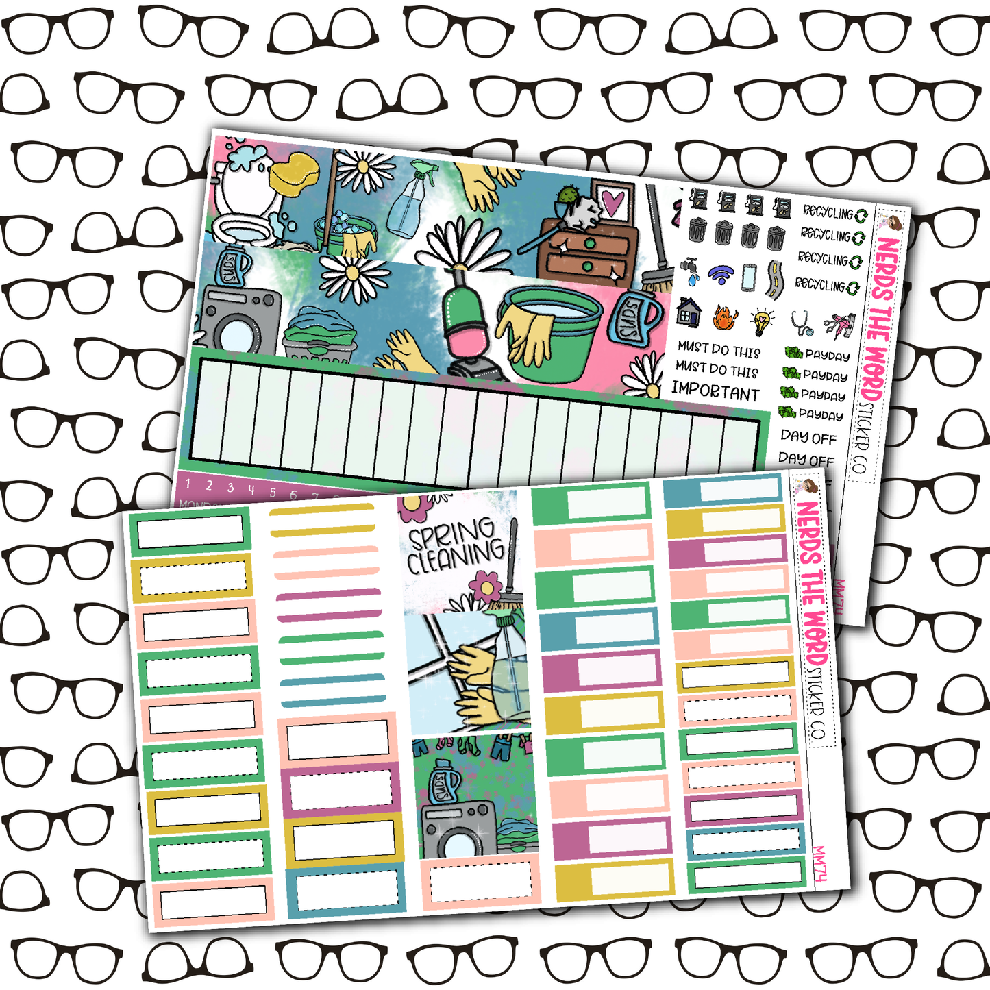 Spring Cleaning Monthly, Weekly and or Journaling Sticker Kit