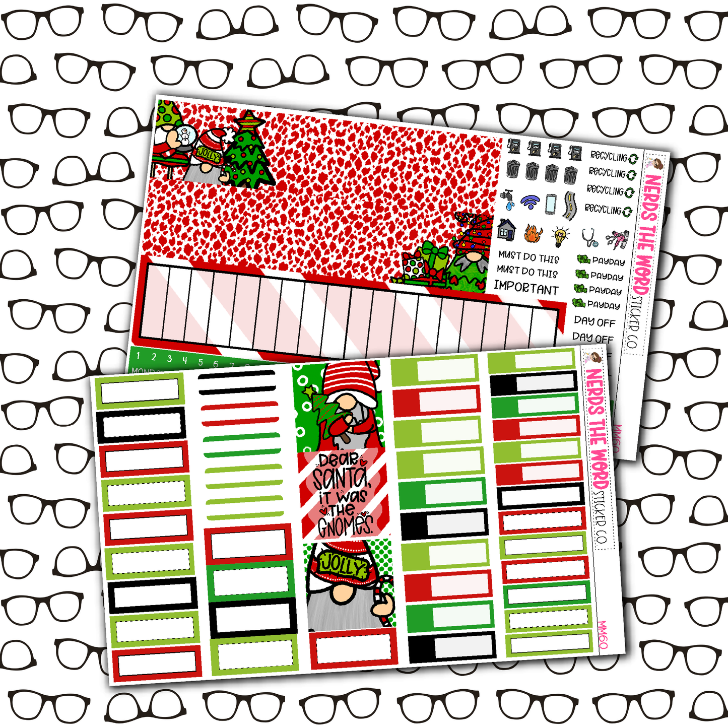 HoHo Gnome Monthly, Weekly and or Journaling Sticker Kit