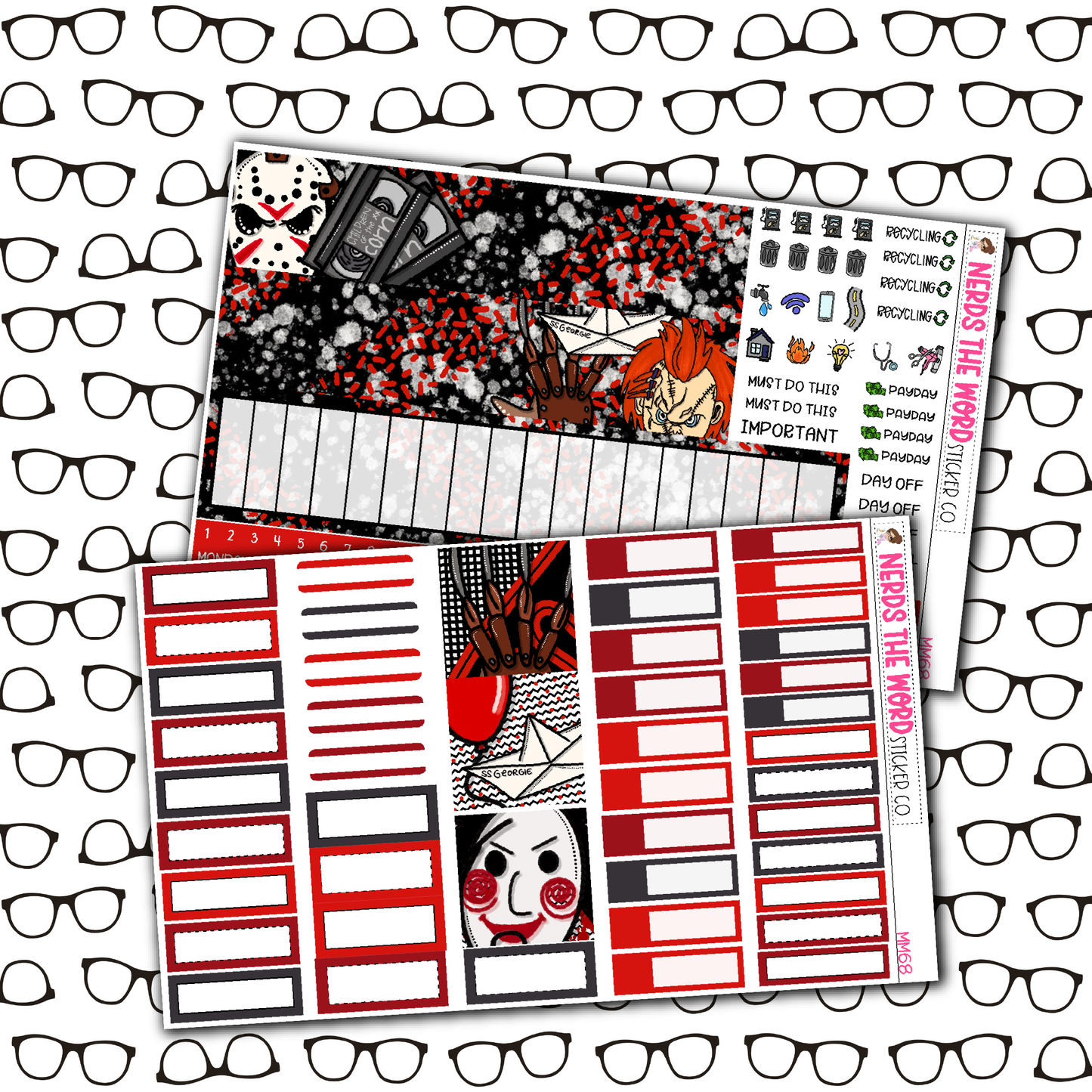 Horror Night Monthly, Weekly and or Journaling Sticker Kit