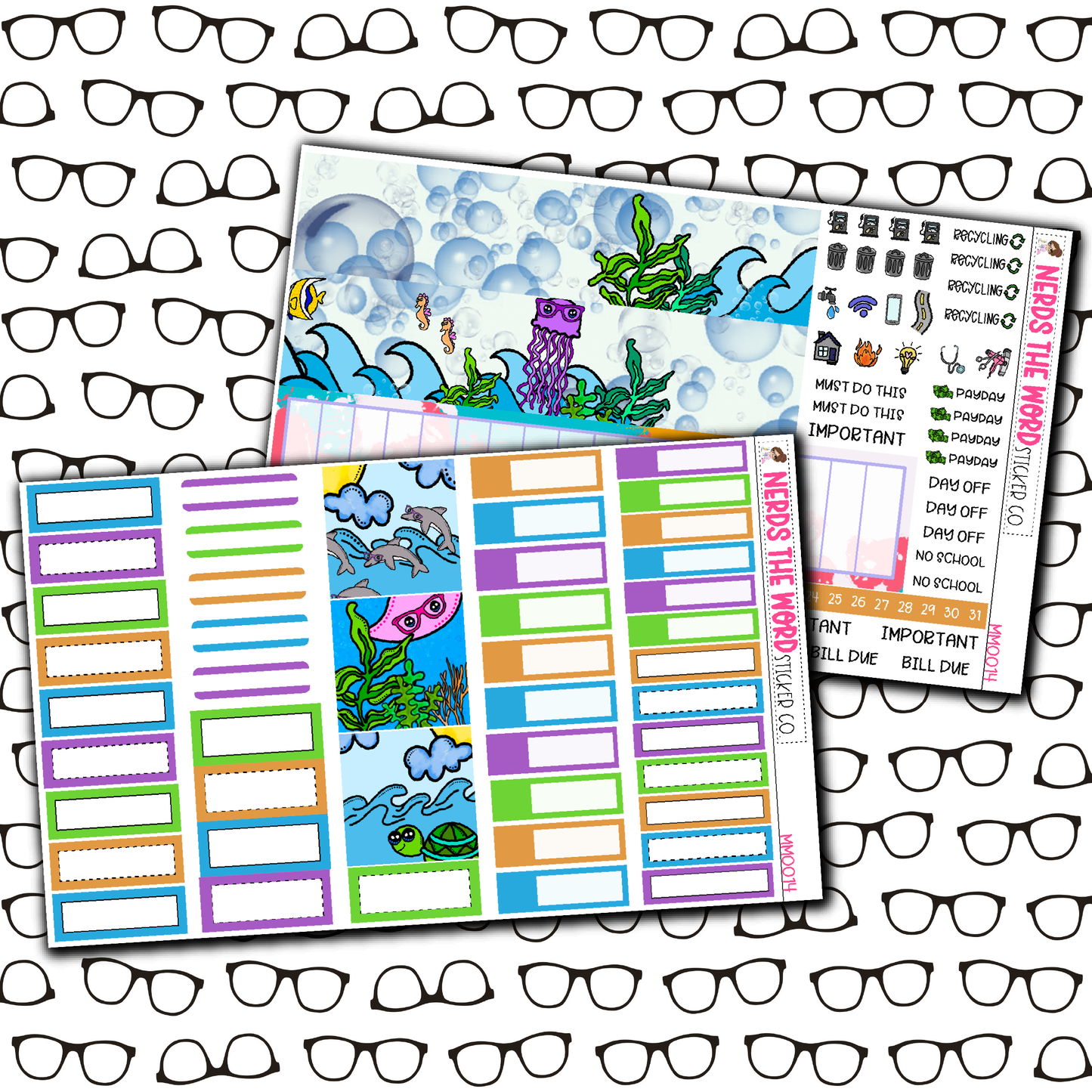 Under the Sea Monthly, Weekly and or Journaling Sticker Kit