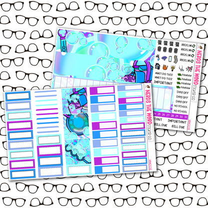 Blowing Bubbles Monthly, Weekly and or Journaling Sticker Kit