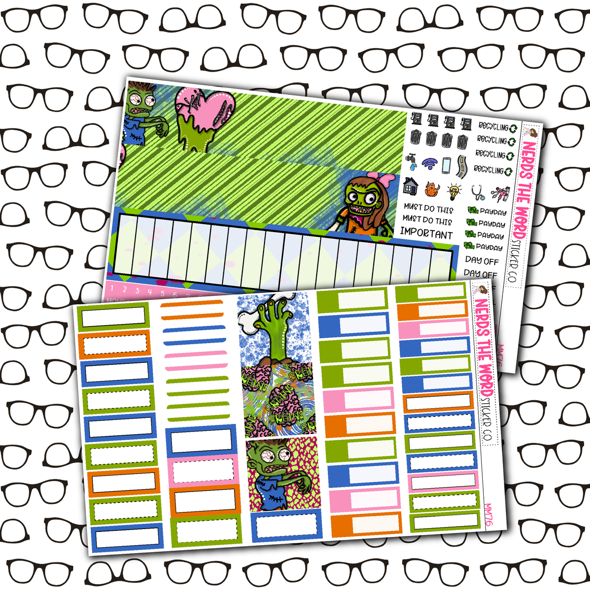 Brains Monthly, Weekly and or Journaling Sticker Kit