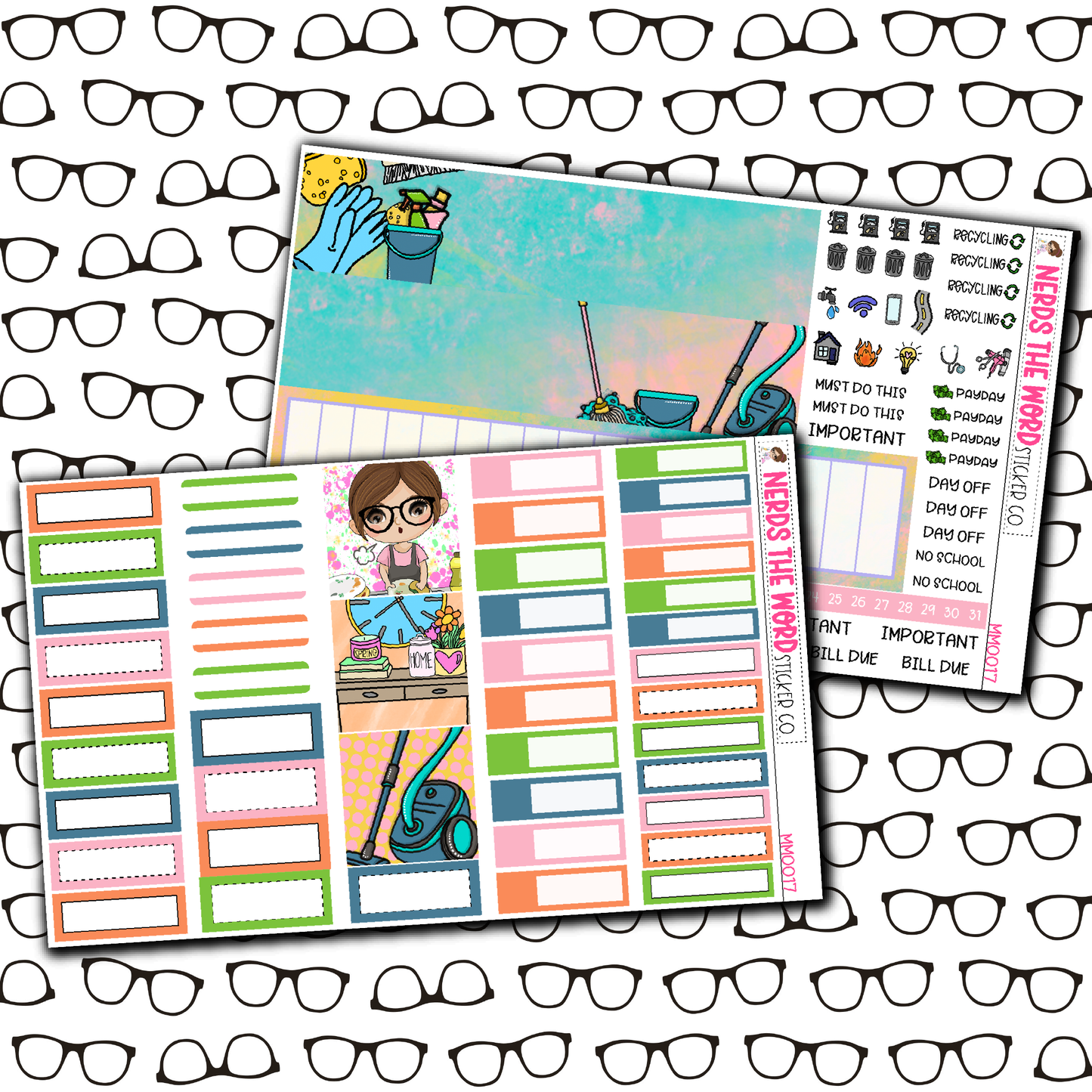 Spring Cleaning Monthly, Weekly and or Journaling Sticker Kit