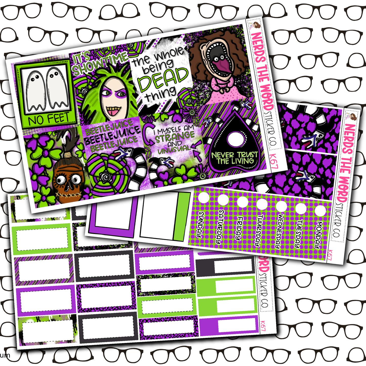 Beetlejuice Monthly, Weekly and or Journaling Sticker Kit